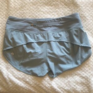 Lululemon light blue speed up shorts